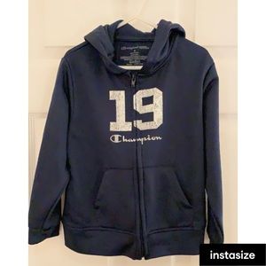 Champion boys zip up hoodie navy blue 5